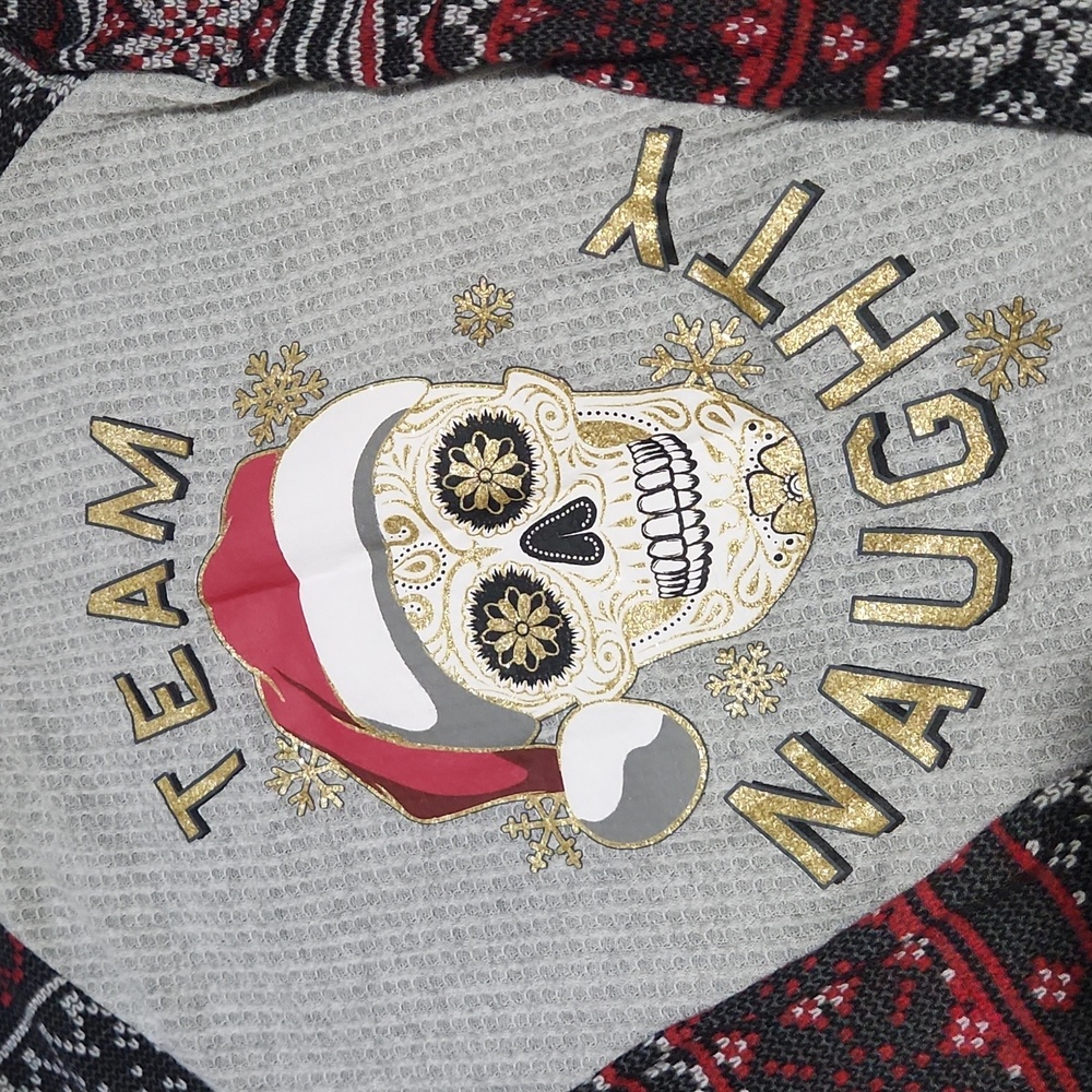 Womens Team Naughty Christmas Shirt & Ugly Christmas Sweater. Both Womens Large